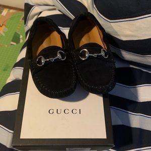Boys Gucci Loafers size 24 Navy blue suede